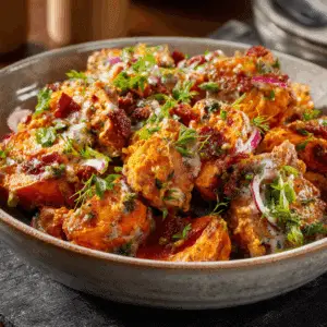 Crispy Smashed Sweet Potato Salad
