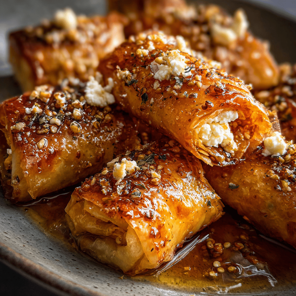Crunchy Hot Honey Feta Rolls