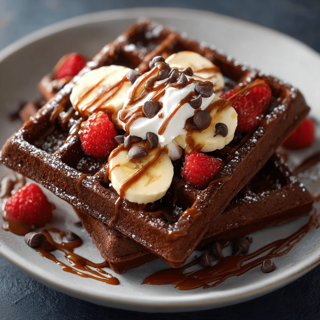 Double Chocolate Banana Waffles