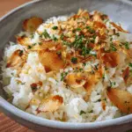Garlic Butter Rice with Crispy Garlic Chips