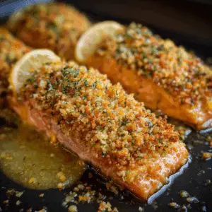 Panko Crusted Honey Mustard Salmon