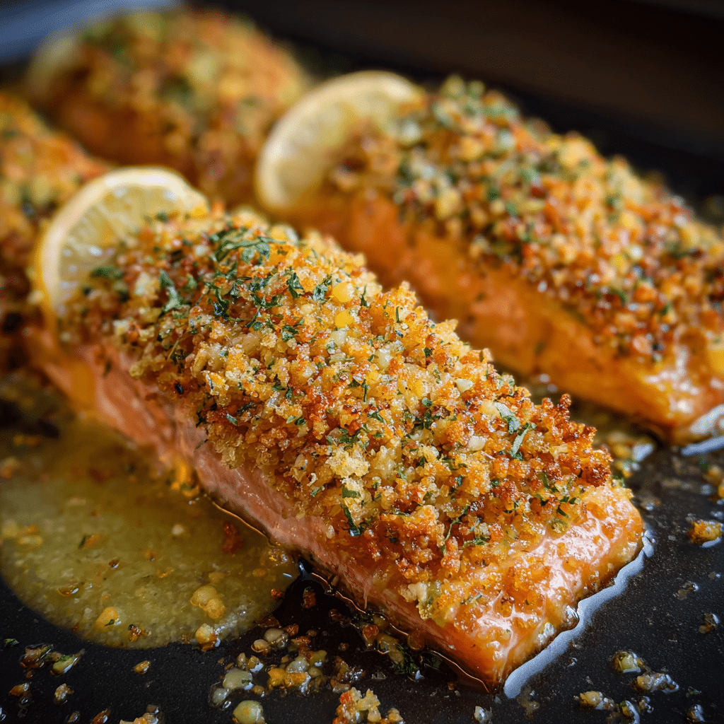 Panko Crusted Honey Mustard Salmon