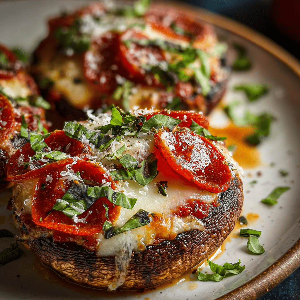 Pizza Stuffed Portobello Mushrooms