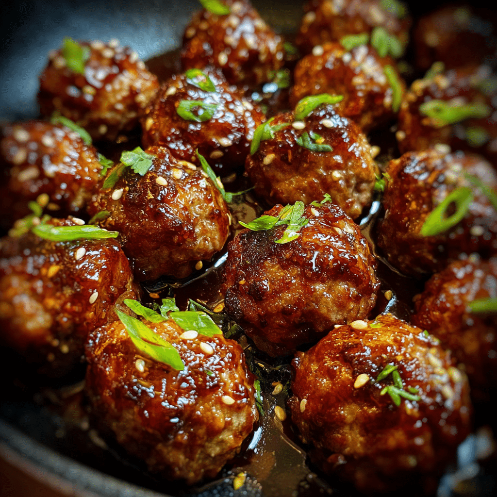 Sticky Ginger Garlic Meatballs