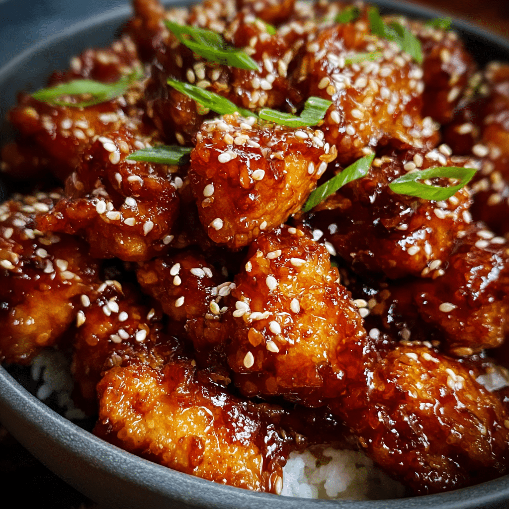 Sticky Sesame Chicken Noodle Bowl