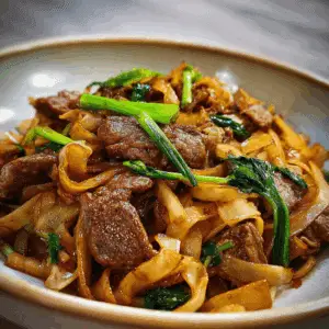 Stir-fried Beef with Flat Rice Noodles