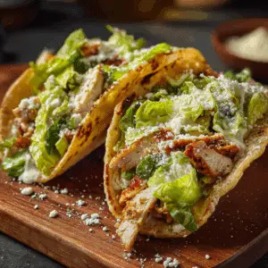 Chicken Caesar Smashed Tacos