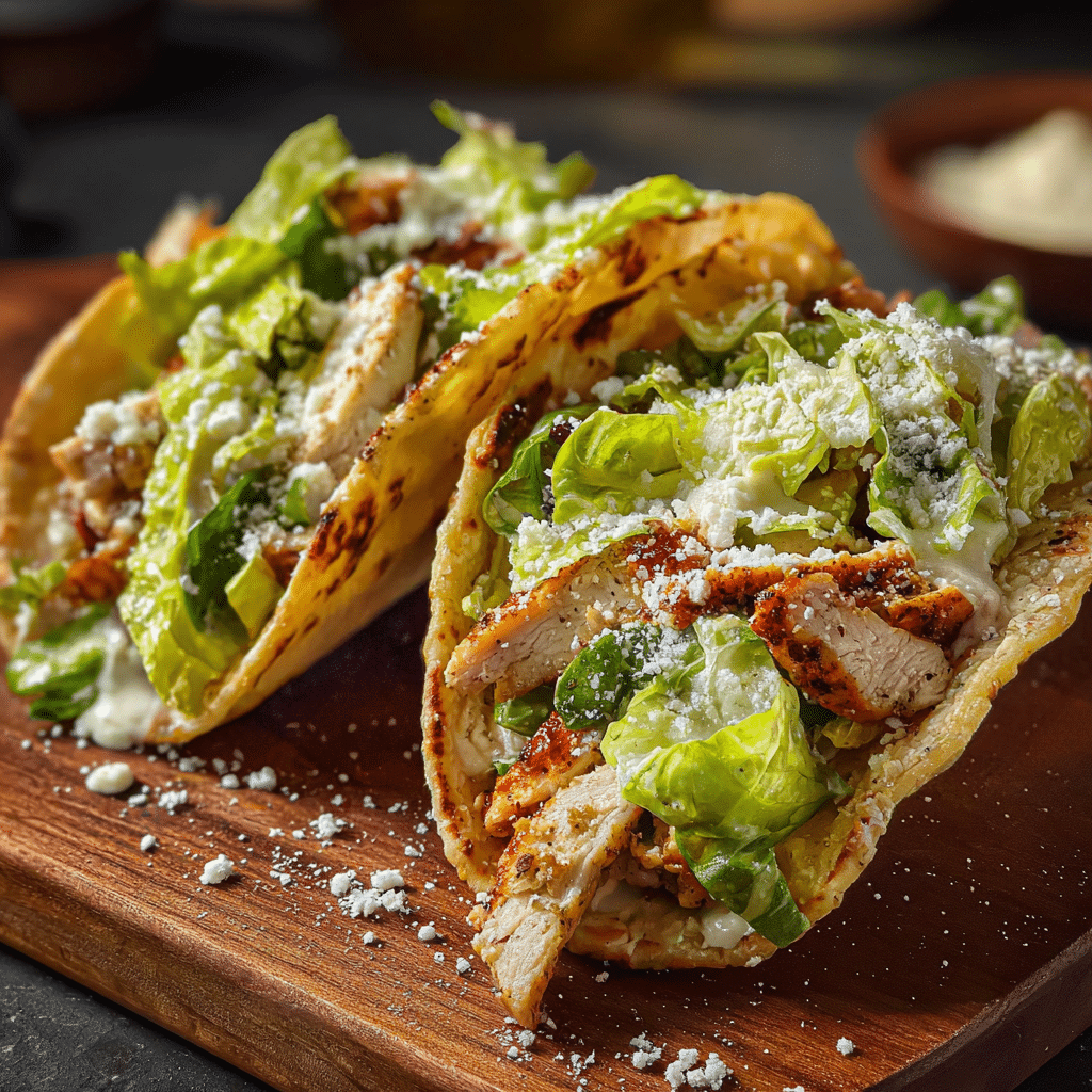 Chicken Caesar Smashed Tacos