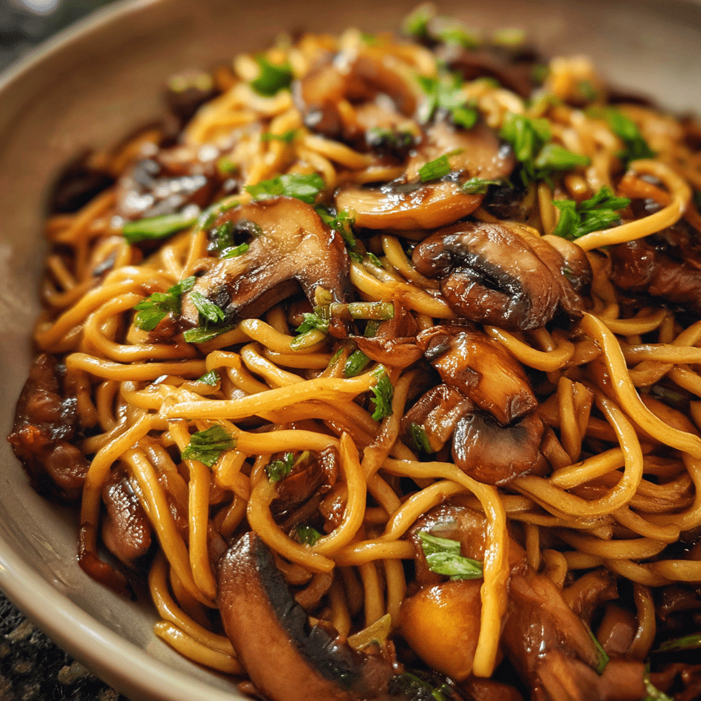 Garlic Mushroom Chow Mein