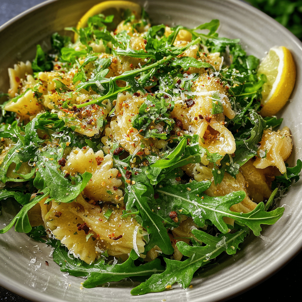 Lemon Arugula Pasta Salad