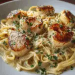 Creamy Garlic Parmesan Scallops & Pasta