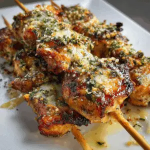 Garlic Parmesan Chicken Skewers