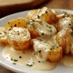 Baked Potatoes with Parmesan Cream Sauce Delight