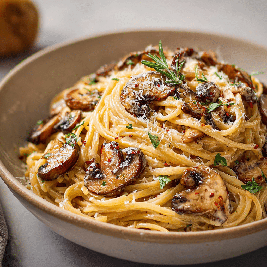 Creamy Miso Mushroom Pasta