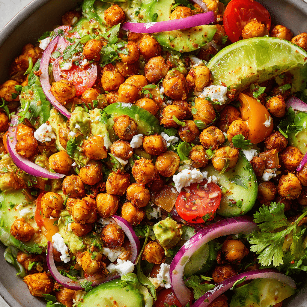 Crispy Chili-Lime Chickpea Salad