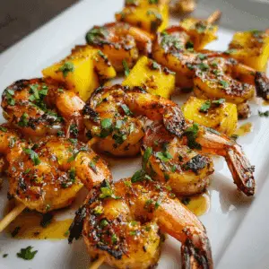 Grilled Shrimp & Mango Skewers