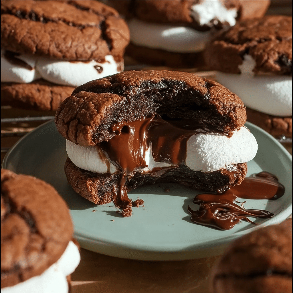 Nutella Marshmallow Cookies