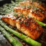 Sheet Pan Honey Glazed Salmon With Asparagus